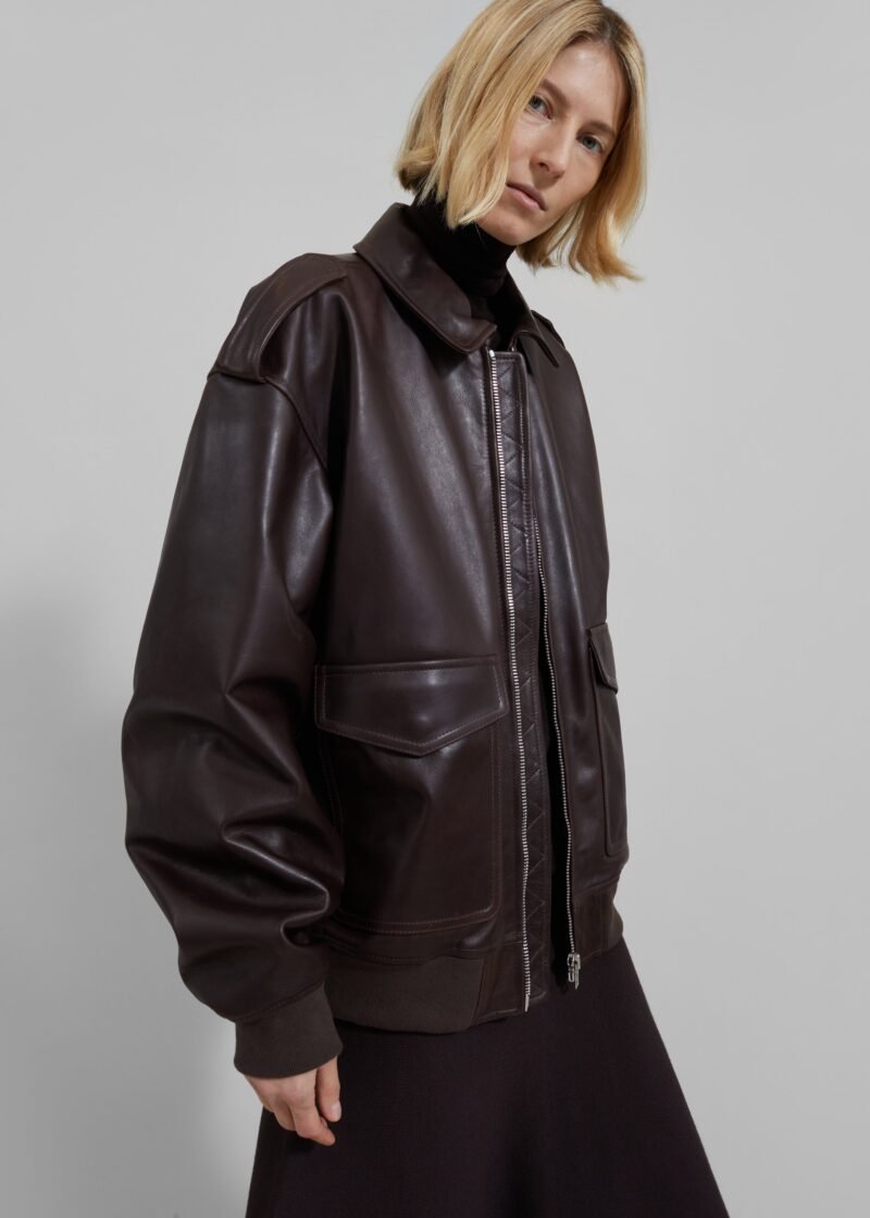 Leather Jacket - Dark Plum - Image 7