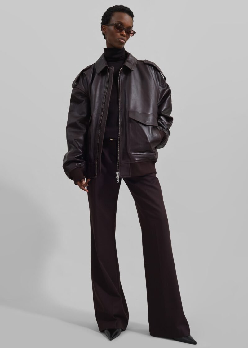 Leather Jacket - Dark Plum - Image 4