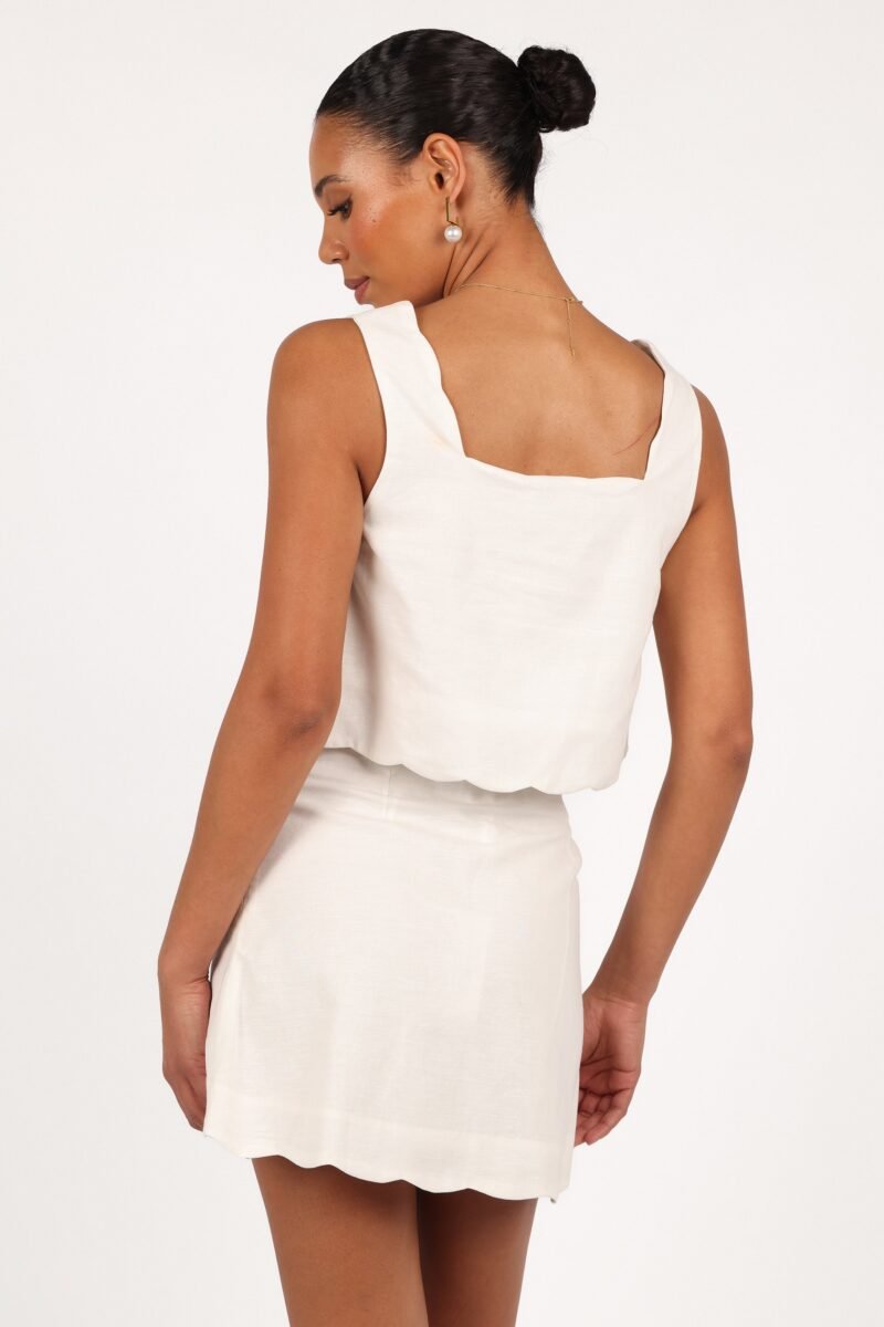 Scalloped Mini Skirt - Cloud White - Image 6