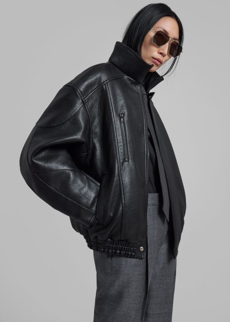 Quilted Bomber Jacket - Black