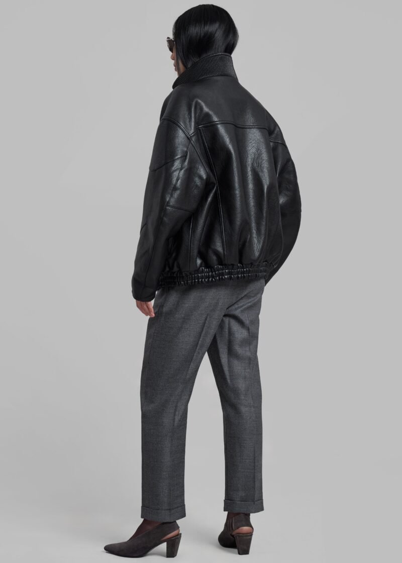 Quilted Bomber Jacket - Black - Image 6