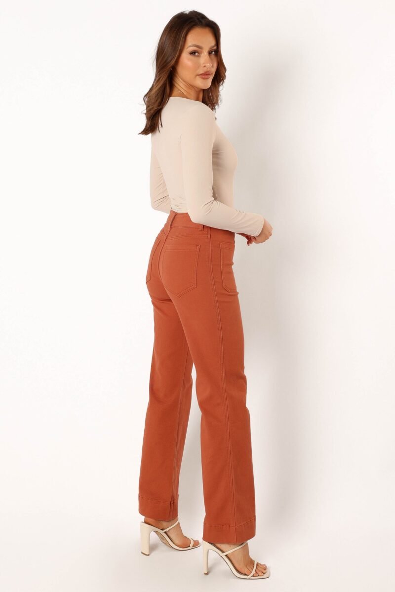 Wide Leg Jean - Tan - Image 5