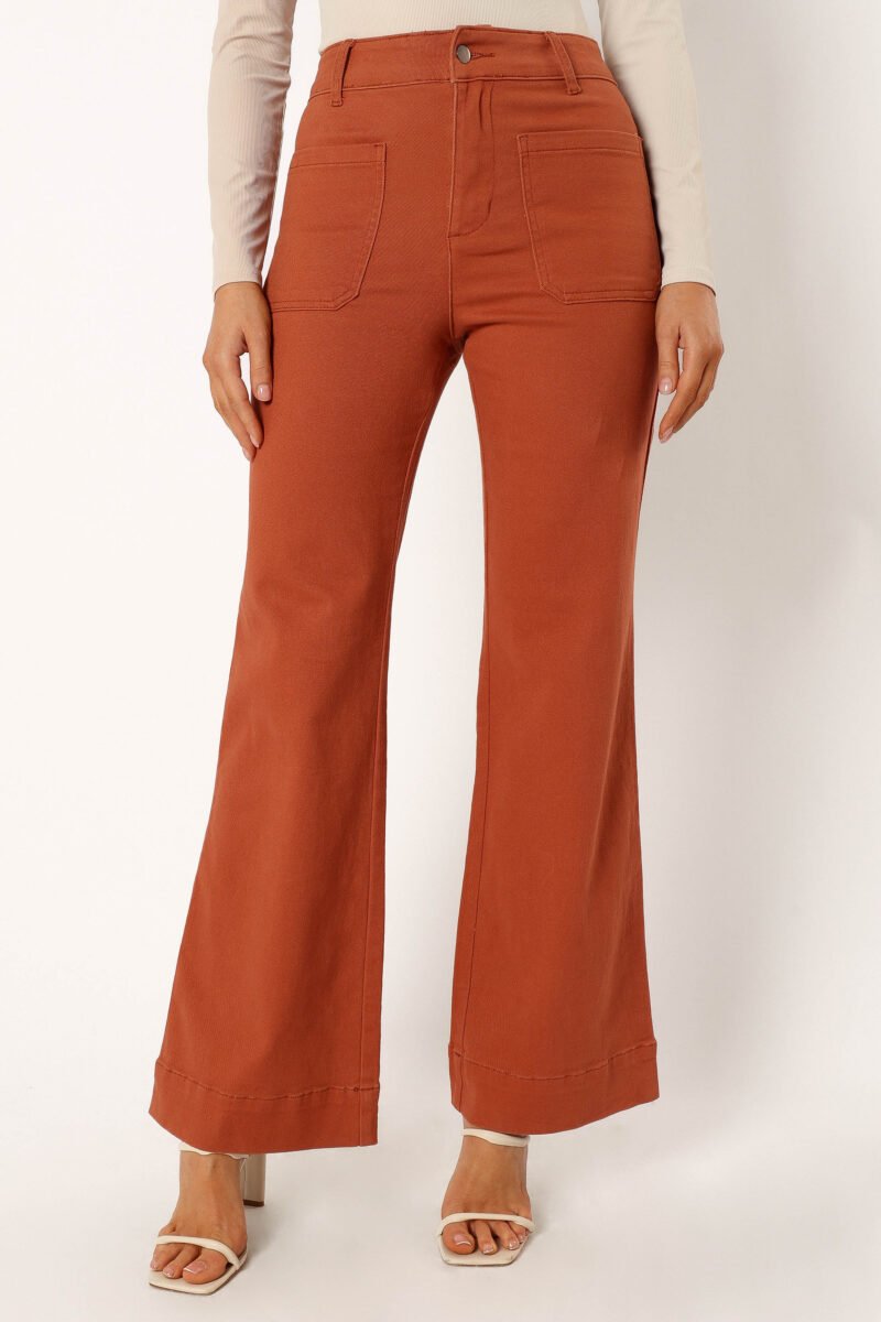 Wide Leg Jean - Tan - Image 9