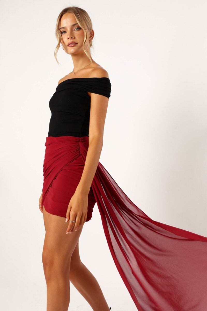 Lover Mini Skirt - Merlot