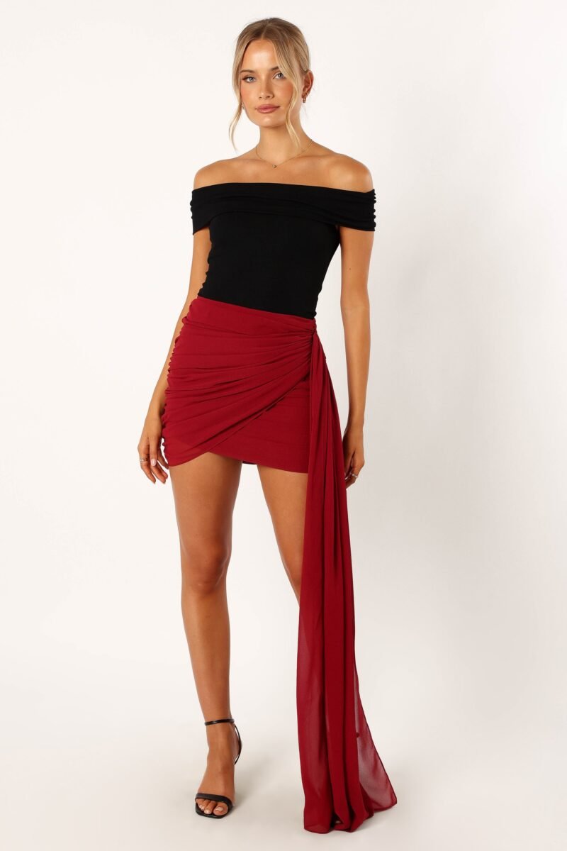 Lover Mini Skirt - Merlot - Image 2