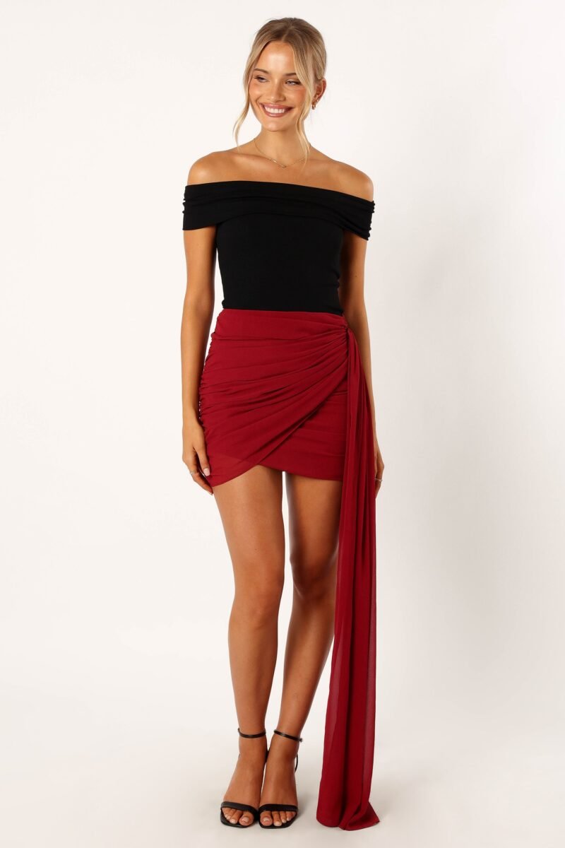 Lover Mini Skirt - Merlot - Image 6