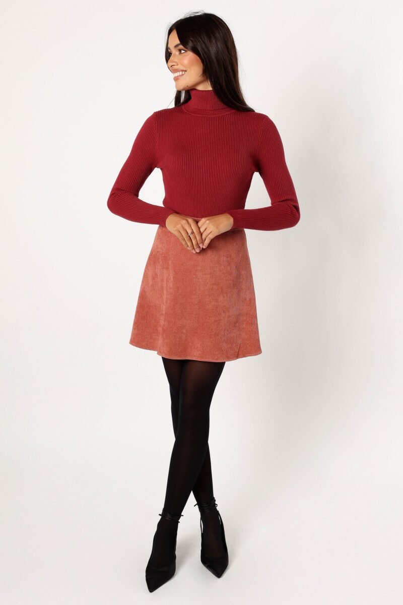 Cord Skirt - Brick - Image 5