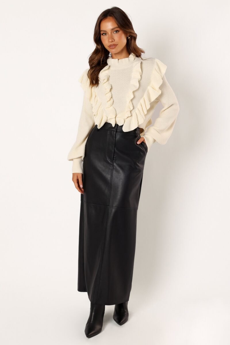 Knit Long Sleeve Top - Cream - Image 11