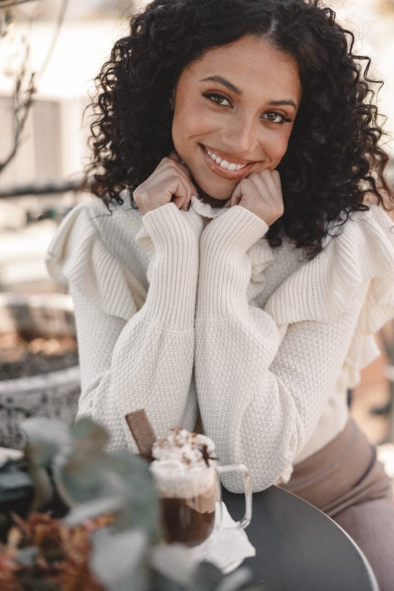Knit Long Sleeve Top - Cream - Image 2