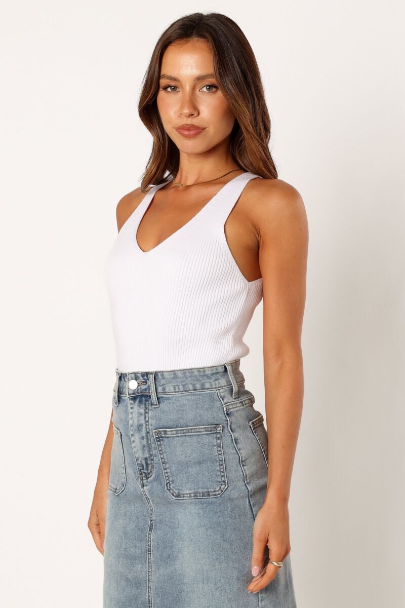 Emily Rib Top - White - Image 2