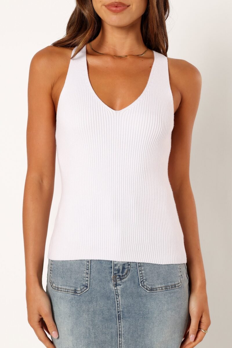 Emily Rib Top - White - Image 6