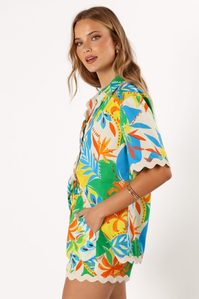 Button Down Top - Malta Print - Image 4
