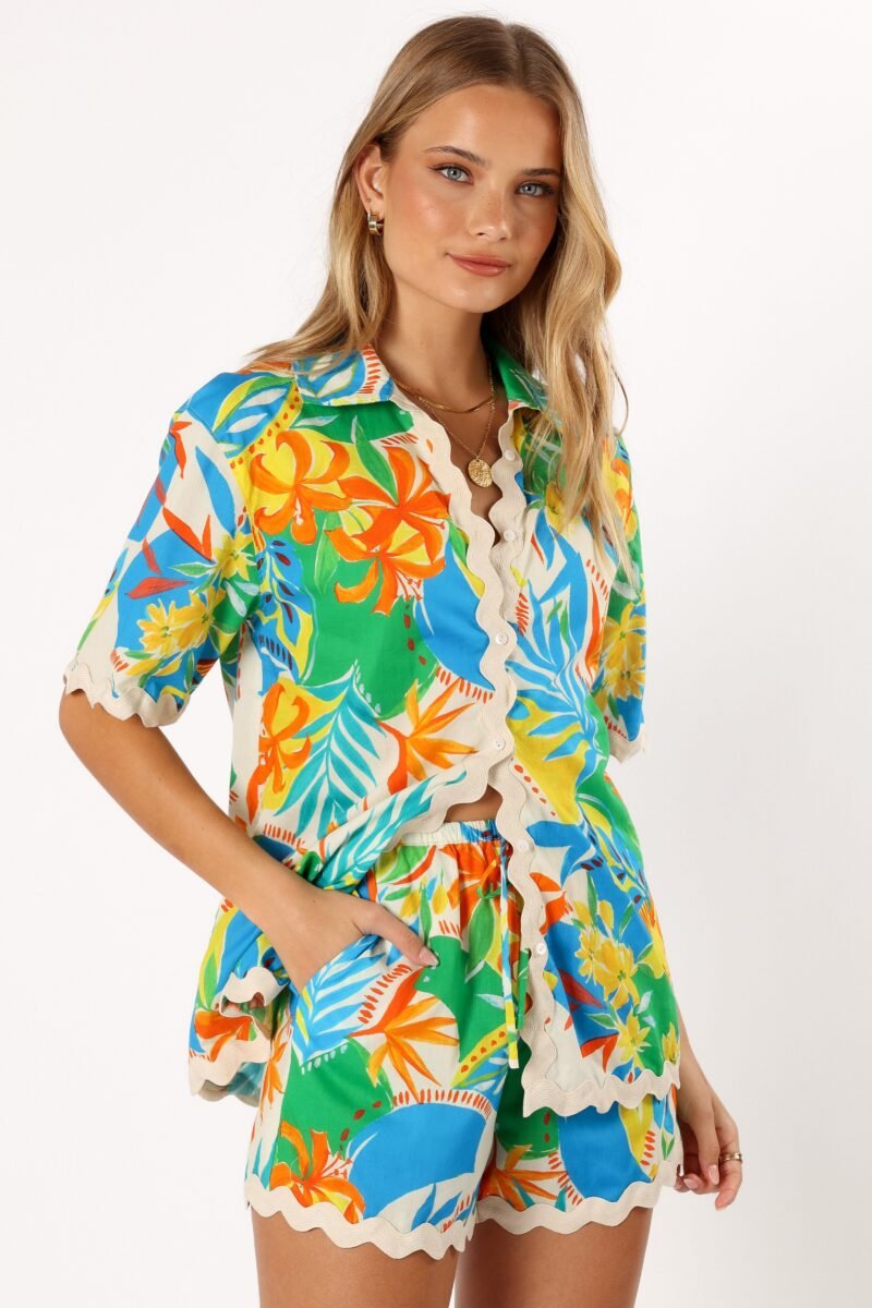 Button Down Top - Malta Print - Image 6
