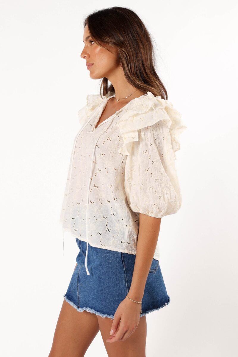 Ruffled Top - Cream - Image 3