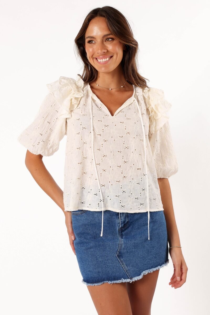 Ruffled Top - Cream