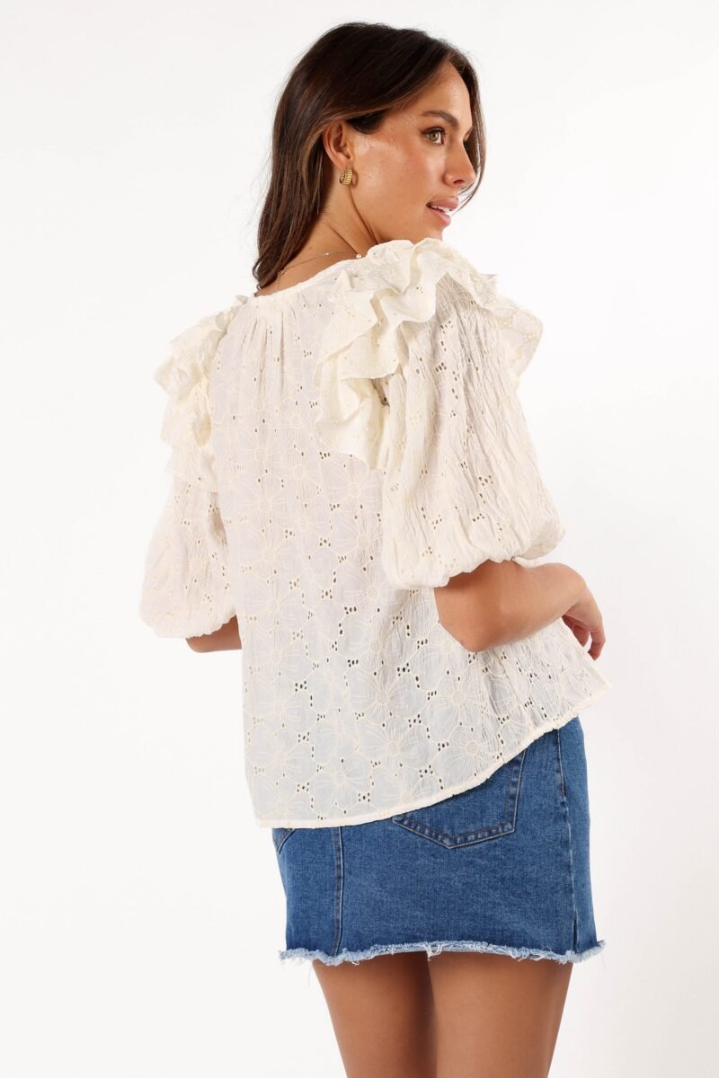 Ruffled Top - Cream - Image 5