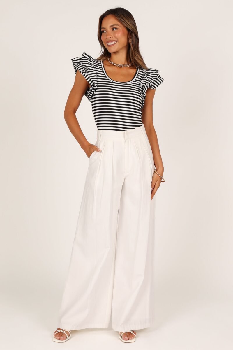 Martina Ribbed Top - Black Stripe - Image 5