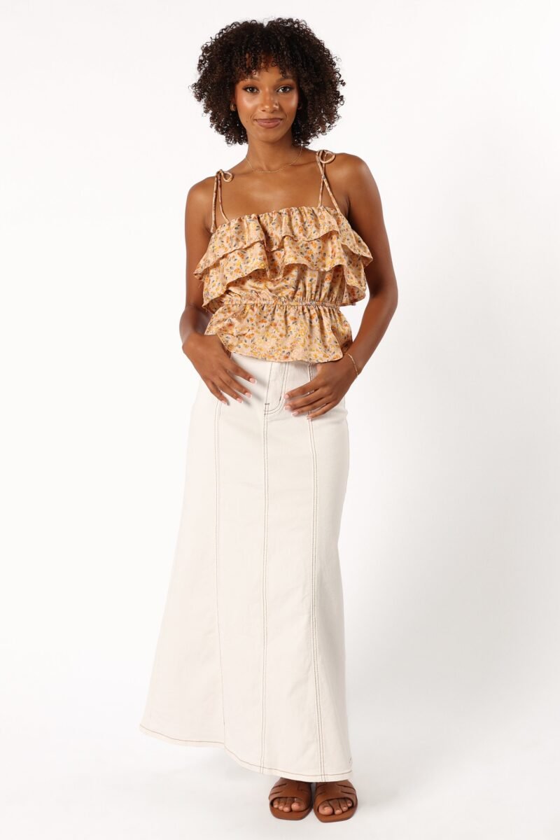 Ruffle Top - Taupe Multi - Image 6