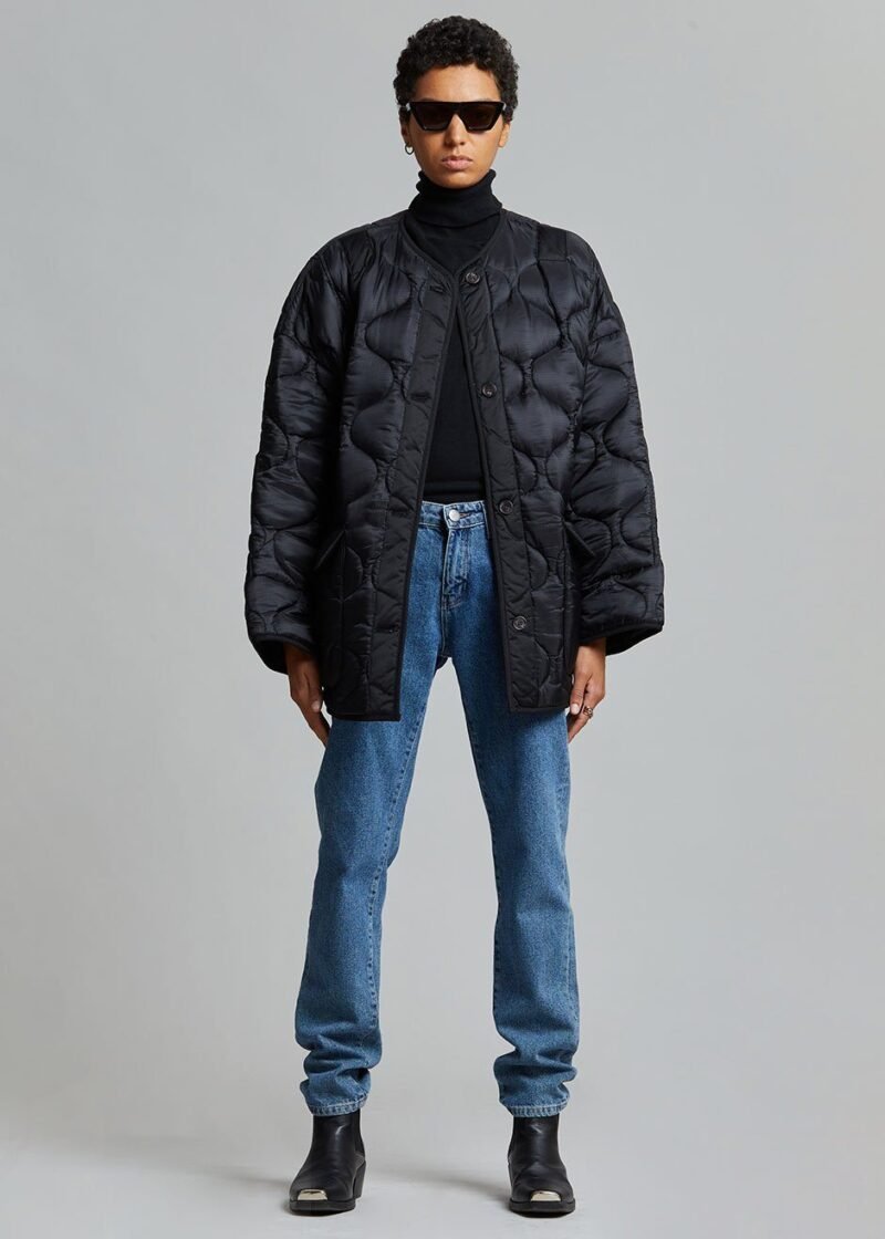 Quilted Jacket - Black - Image 5