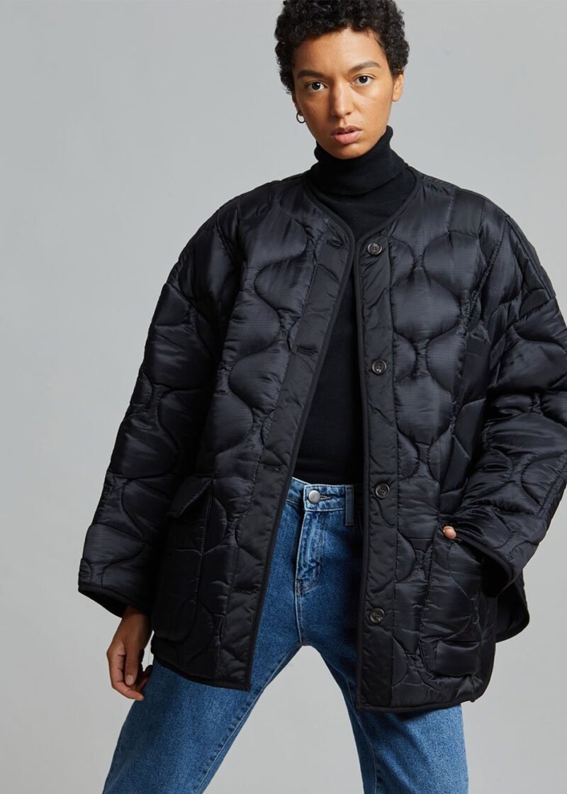 Quilted Jacket - Black - Image 3